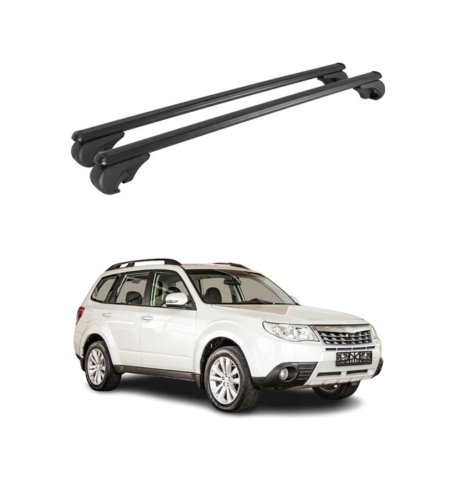 Subaru Forester Iıı 2008-2013 Arası Uyumlu Port Bagaj Taşıyıcı Ara Atkı Alüminyum Siyah 2 Parça