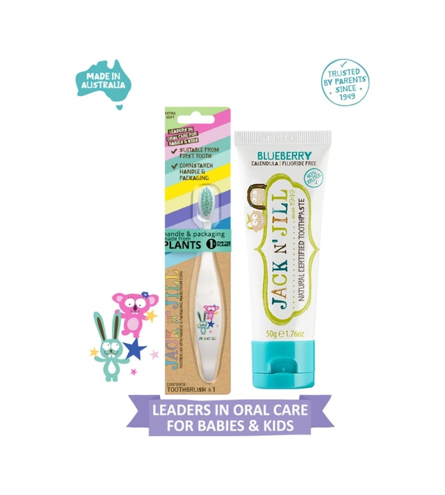 Jack N Jill Bebek/çocuk Diş Fırçalama Seti Bunny&koala Diş Fırçası + Yaban Mersini Aromalı Diş Macunu 50g