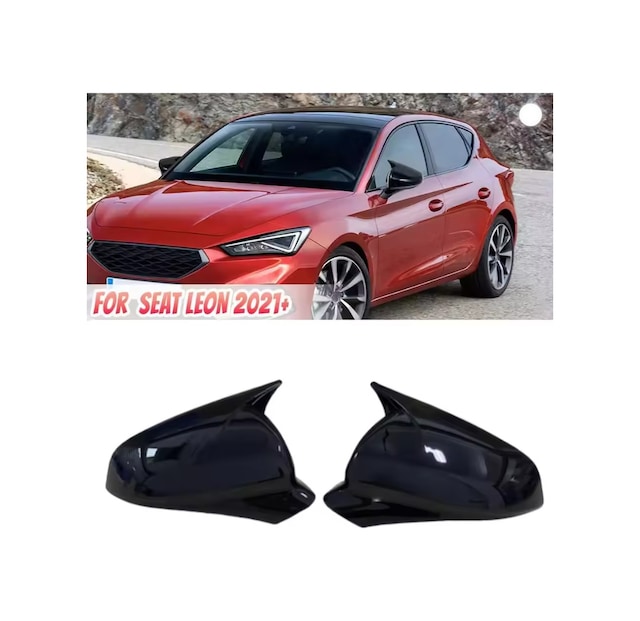 Seat Leon Mk4 Cupra Fr St 2021 - 2025 Yarasa Ayna Kapağı Parlak Siyah