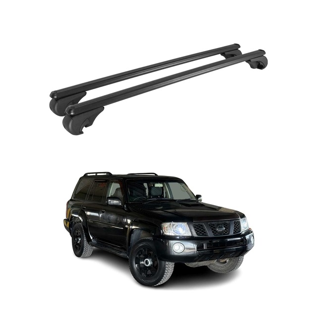 Nissan Patrol Gr Y61 1997-2013 Arası Uyumlu Port Bagaj Taşıyıcı Ara Atkı Alüminyum Siyah 2 Parça