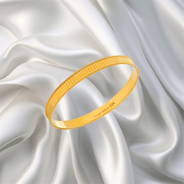 Leva Gold 22 Ayar Aynalı Kibrit Çöpü Bilezik Standart 15 Gr