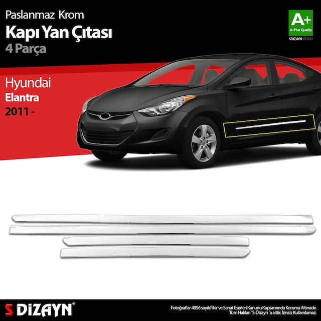 S-dizayn Hyundai Elantra Krom Kapı Yan Çıtası 2011 Üzeri