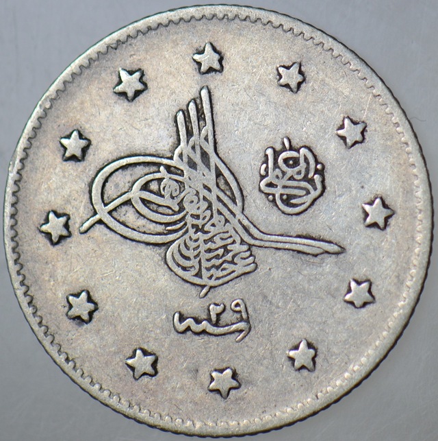 Iı. Abdülhamid Gümüş 2 Kuruş 1293/29 İstanbul Darbı.