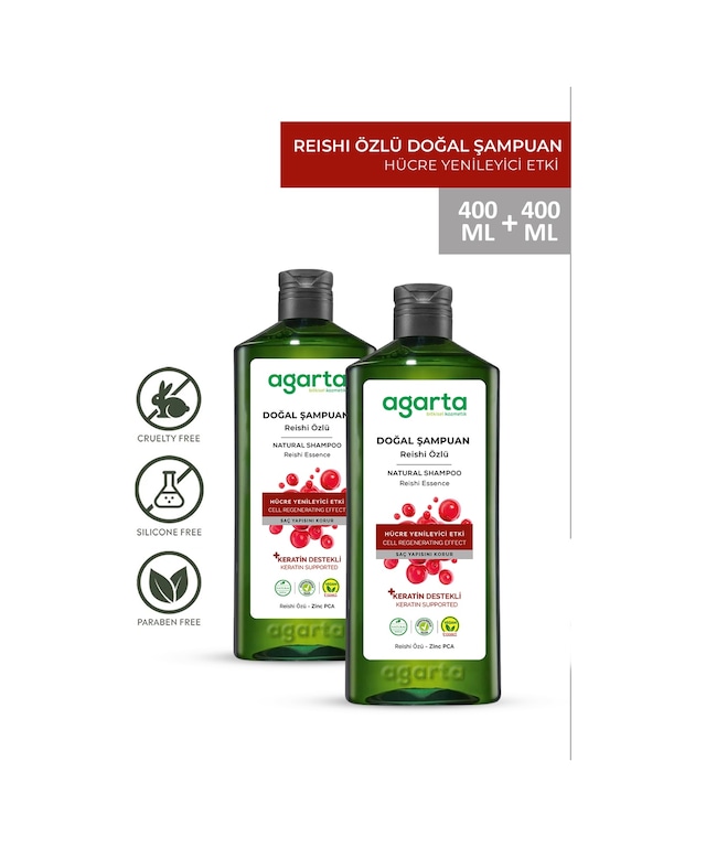 Agarta 2 Adet Doğal Reishi Özlü Şampuan 400 ML
