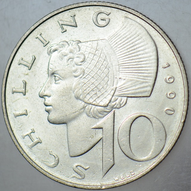 Avusturya 10 Şilin 1990 Çilaltı.