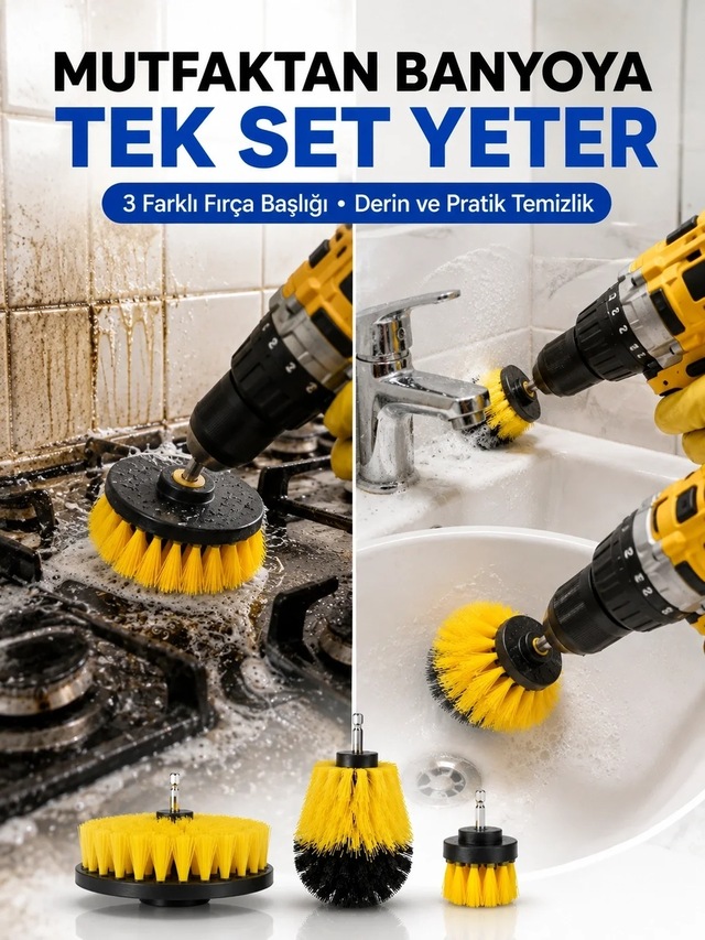 Ers Profesyonel Matkap Ucu Temizlik Fırçası 3 Lü Set