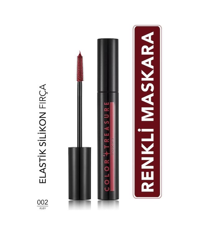 Flormar Color Treasure Hacim Veren & Yüksek Pigmentli Renkli Maskara 002 Ruby