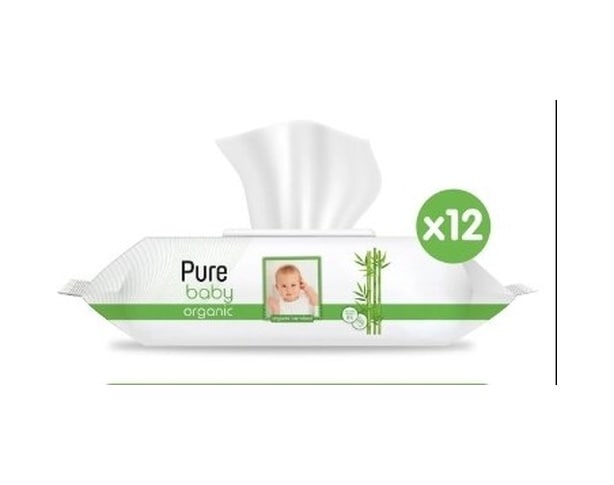 Pure Baby Organik Bambu Özlü Islak Havlu 12 x 90 1080 Yaprak