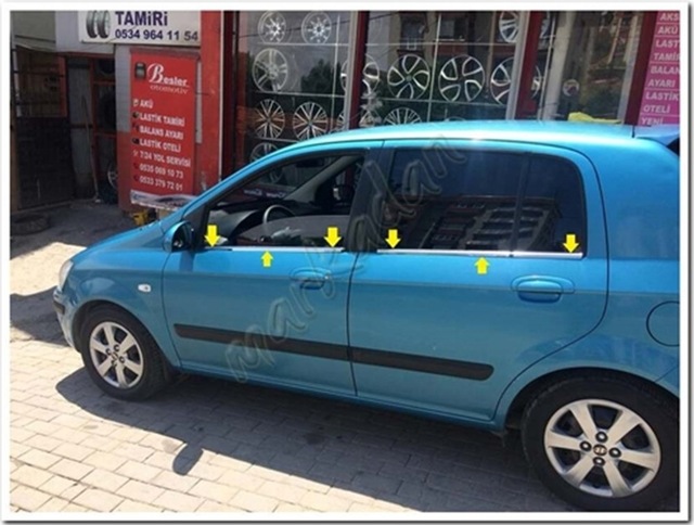 Db Chrome Hyundai Getz Cam Çıtası Nikelajı 2002-2011 6 Parça P.Çe