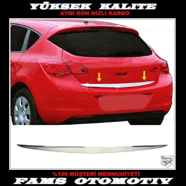 Opel Astra J Hb Krom Bagaj Alt Çıta 2009-2015 Paslanmaz Çelik N11.5793