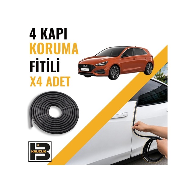 Hyundai İ30 2018-2025 Kapı Koruma Fitili-4 Kapı-siyah-bm2262