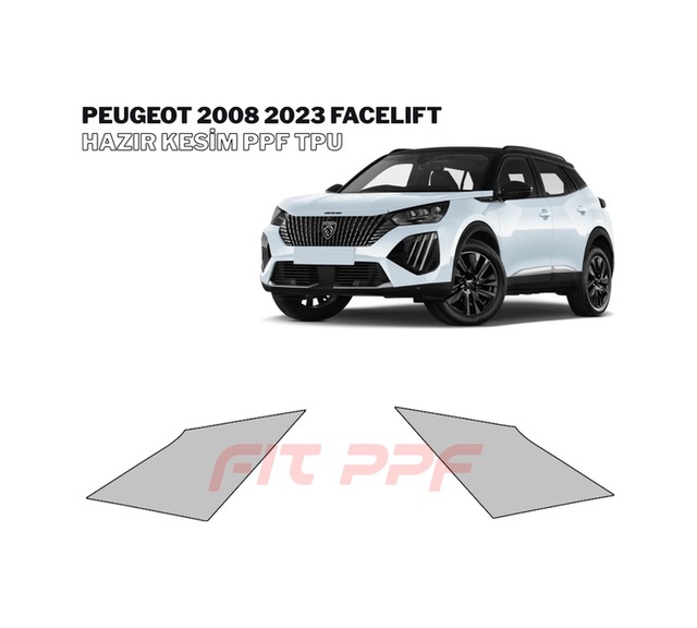 Peugeot 2008 - 2023 Facelıft 210 Mikron Premium Tpu Ppf Kaplama Seti-arka Kelebek Camı