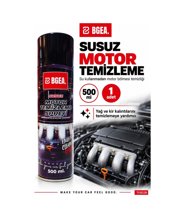 Bgea Susuz Motor Temizleme Spreyi 500 Ml Yağ Ve Kir Temizleyici Aerosol