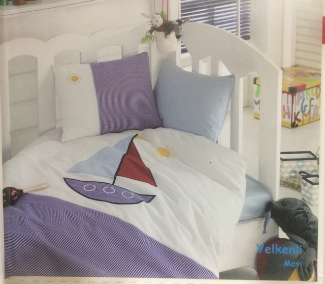 Cotton Box Lux Brode Bebek Nevresim Takimi Yelkenli Mavi Fiyatlari Ve Ozellikleri