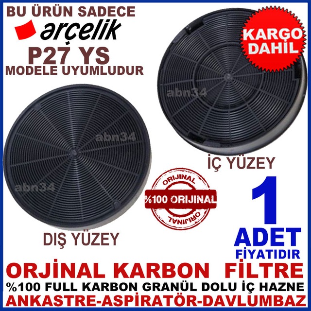 Arcelik P27 Ys Model Ankastre Davlumbaz Granul Karbonlu Filtre 323 89 Tl Istocstore Com