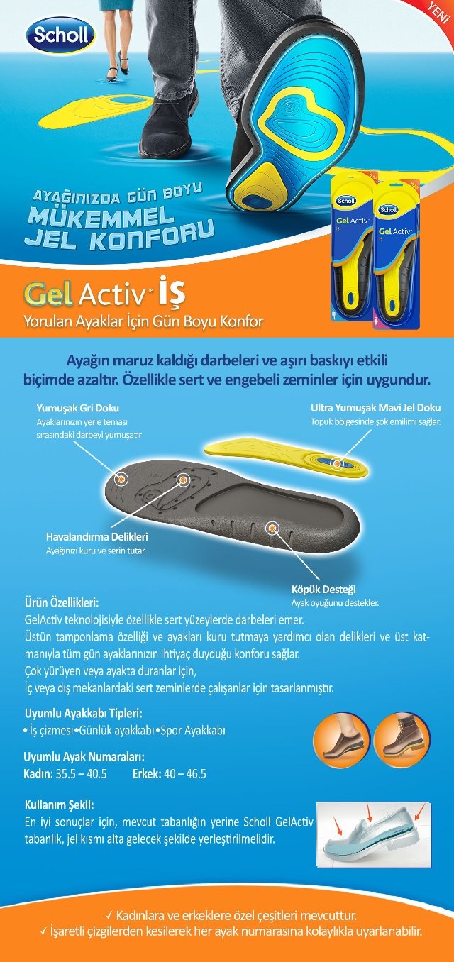 Scholl Gelactiv Tabanlik Aktif Jel Kadin Erkek Gunluk Is Spor Fiyatlari Ve Ozellikleri