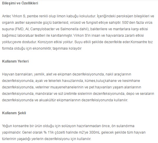 Virkon S 250 Gr Genis Spektrumlu Virusidal Dezenfektan Faturali Fiyatlari Ve Ozellikleri