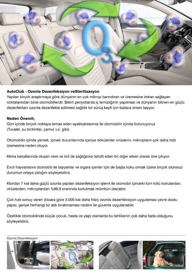autoclub koltuk temizleme ozonla dezenfeksiyon ve sterilizasyon