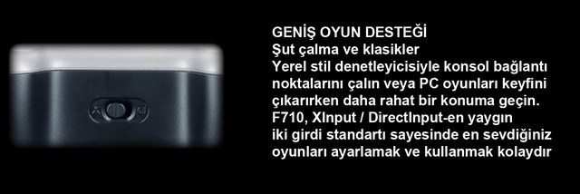 logitech f710 wireless gamepad kablosuz pc oyun kolu titresimli