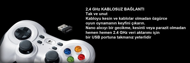 logitech f710 wireless gamepad kablosuz pc oyun kolu titresimli