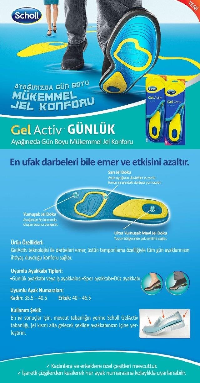 Scholl Gelactiv Tabanlik Aktif Jel Kadin Erkek Gunluk Is Spor Fiyatlari Ve Ozellikleri