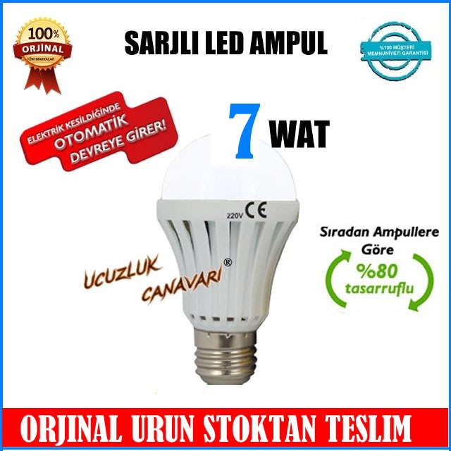 Sarjli Led Ampul Beyaz 7 Watt E27 Duyu Fiyatlari Ve Ozellikleri