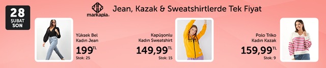 Markapia Jean, Kazak & Sweatshirtlerde Tek Fiyat - n11.com