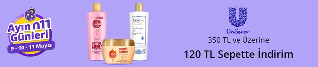 Unilever Saç Bakım Ürünlerinde 350 TL'ye 120 TL Sepet İndirimi - n11.com