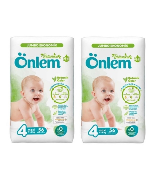 Onlem Botanika Bebek Bezi 4 Numara Maxi Jumbo Paket 2 X 56 Adet Fiyatlari Ve Ozellikleri