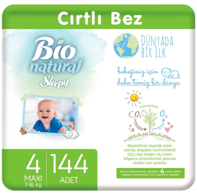 sleepy bio natural bebek bezi 4 numara maxi 144 adet fiyatlari ve ozellikleri