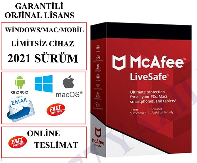 Mcafee Livesafe 2021 Limitsiz Cihaz 25 Karakterli Lisans Anahtari Fiyatlari Ve Ozellikleri