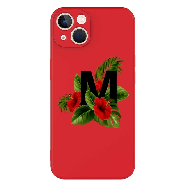 Iphone 13 Mini Kilif Kirmizi Lansman Içi Kadife Çiçekli M Harfi 560680880