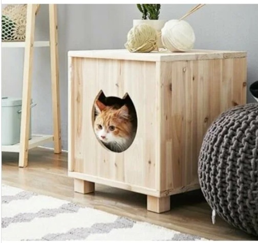 kedi figurlu ahsap kedi evi 45 x 40 x 34 cm fiyatlari ve ozellikleri