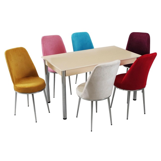 Evform Tiviza Eko Renkli Taytuyu 6 Sandalyeli Mutfak Masa Takimi Fiyatlari Ve Ozellikleri