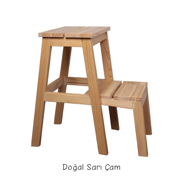 2mm ahsap 2 basamakli tabure merdiven dogal sari cam 35x24 y55 cm fiyatlari ve ozellikleri