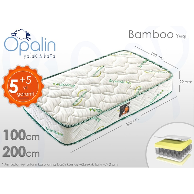 100x200 opalin ortopedik bamboo yayli yatak 100 200 bamboo yatak fiyatlari ve ozellikleri