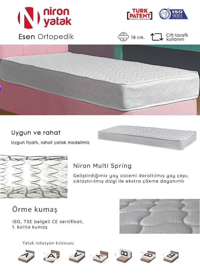 tek kisilik ortopedik 120 200 cm niron esen yatak fiyatlari ve ozellikleri