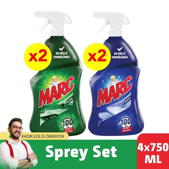 marc mutfak yag cozucu sprey 2 x 750 ml banyo kirec sokucu sprey 2 x 750 ml fiyatlari ve ozellikleri