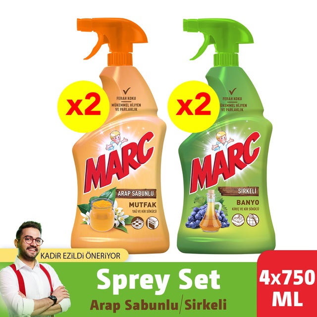 marc sirkeli banyo spreyi 2 x 750 ml arap sabunlu mutfak spreyi 2 x 750 ml fiyatlari ve ozellikleri