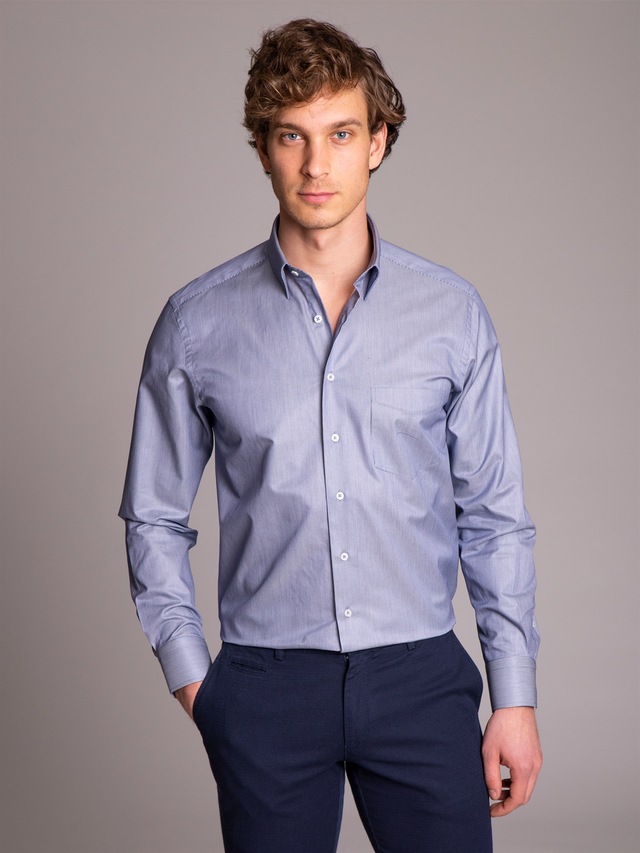 Beyaz Desenli Ince Pamuklu Erkek Gomlek Slim Fit