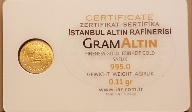 0 11 Gram Altin 24 Ayar Iar Kulce Gram Altin 0 11g Fiyatlari Ve Ozellikleri