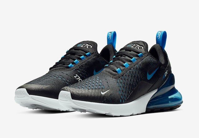 air max 270 black with blue bubble