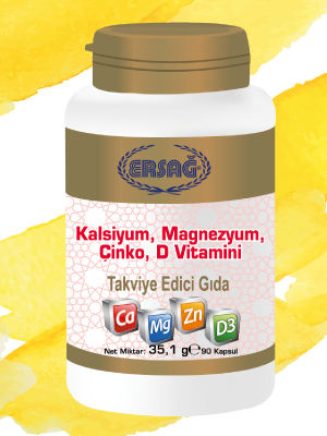 Ersag Kalsiyum Magnezyum Cinko D Vitamini 90 Kapsul Fiyatlari Ve Ozellikleri