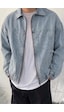 Tarz Cool Erkek Oversize Bomber Ceket Fermuarlı Basic Günlük Şık Mont Buz Mavi