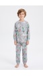 Bunny Hopp Erkek Çocuk Uzun Kollu Pijama Takımı %100 Pamuk Piksel Blok Desenli Penye Gri Bunny Hopp Erkek Çocuk Uzun Kollu Pijama Takımı %100 Pamuk Piksel Blok Desenli Penye Gri
