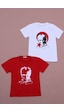 Fyk Kids 2'li Atatürk-imza Farklı Desenli Erkek-kız Çocuk T-shirt Kırmız - Beyaz