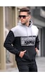 Madmext Siyah Kapüşonlu Desenli Sweatshirt 6022 Siyah