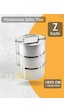 3 Lü Sefer Tası 18x9 Cm Yemek Taşıma Kabı Paslanmaz Çelik No:4 Kapasite 7 Kişilik Metalik Gri