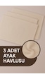 3 Adet %100 Pamuk En Iyi Emici Ayak Havlusu : Konforlu Banyo Paspası 50x70cm Terra Kahve Bej