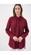 Bigdart Fırfırlı Uzun Gömlek Tunik 5953 - Bordo